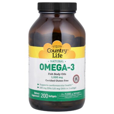 Country Life Natural Omega-3, 1000 mg, 200 Softgels