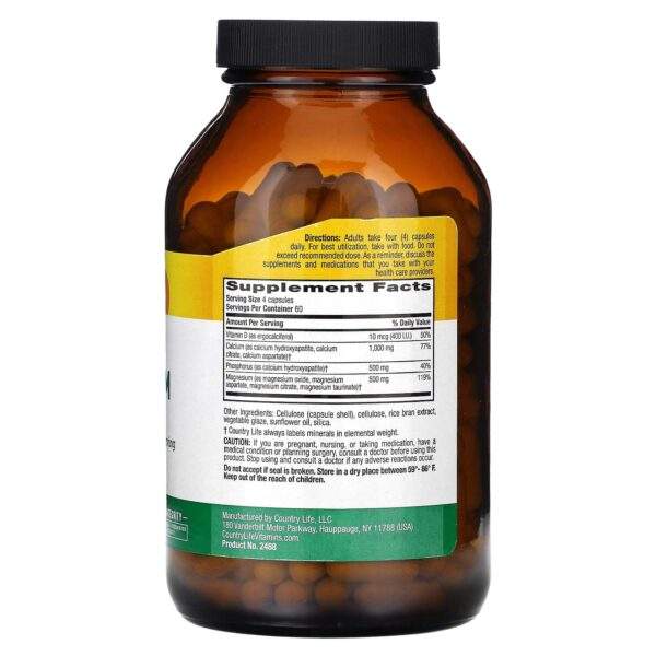 Country Life Target-Mins Calcium Magnesium with Vitamin D Complex, 240 Vegan Capsules