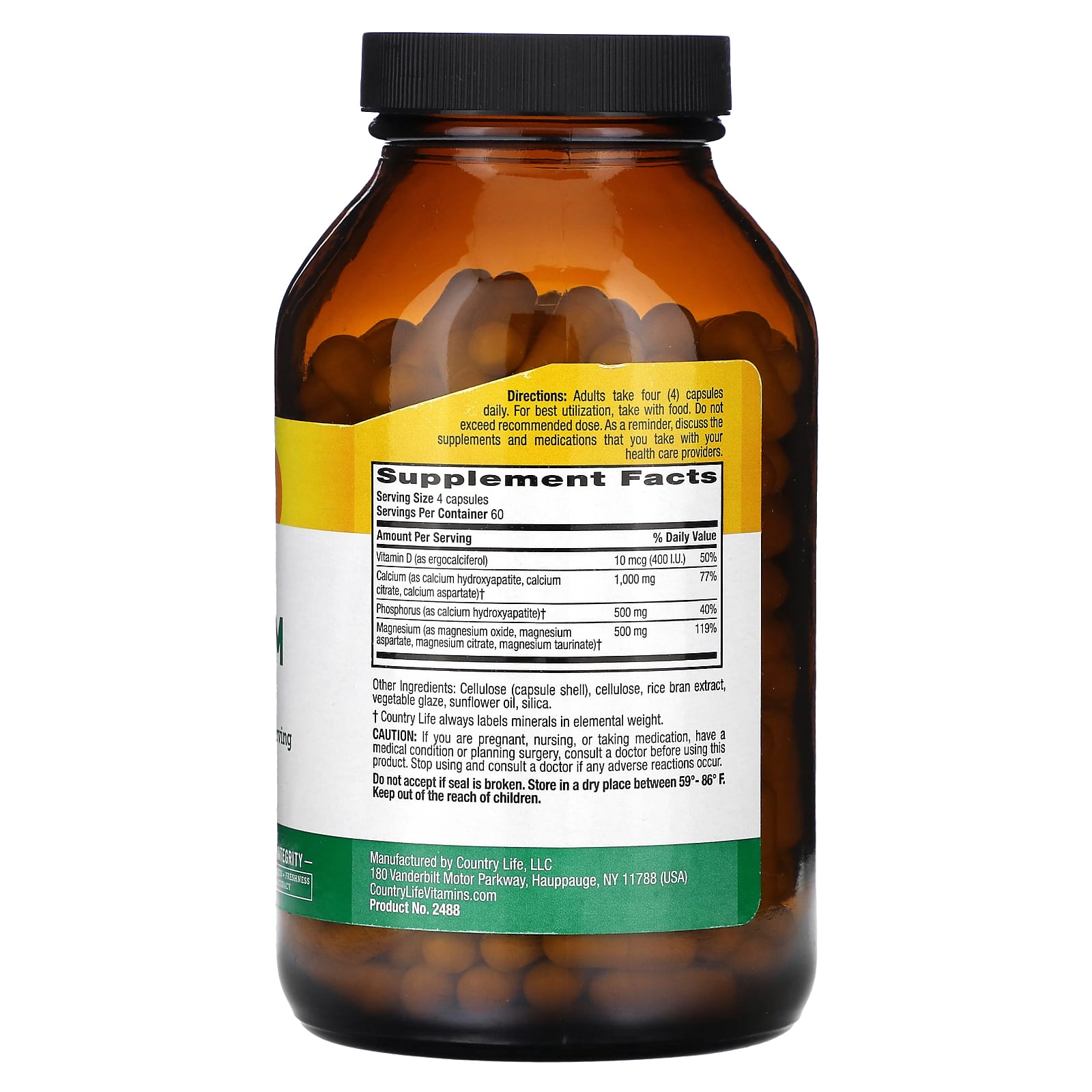Country Life Target-Mins Calcium Magnesium with Vitamin D Complex, 240 Vegan Capsules
