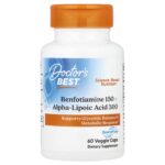 Doctor's BEST Benfotiamine 150 + Alpha-Lipoic Acid 300, 60 Veggie Caps