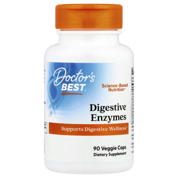 Doctor's BEST Best Digestive Enzymes, All Vegetarian, 90 Vegetable Capsules