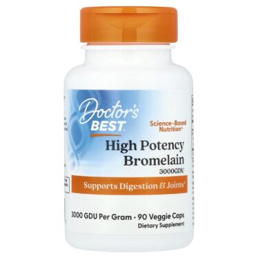Doctor's BEST Bromelain 3000 GDU, High Strength, 500 mg, 90 Vegetable Softgels