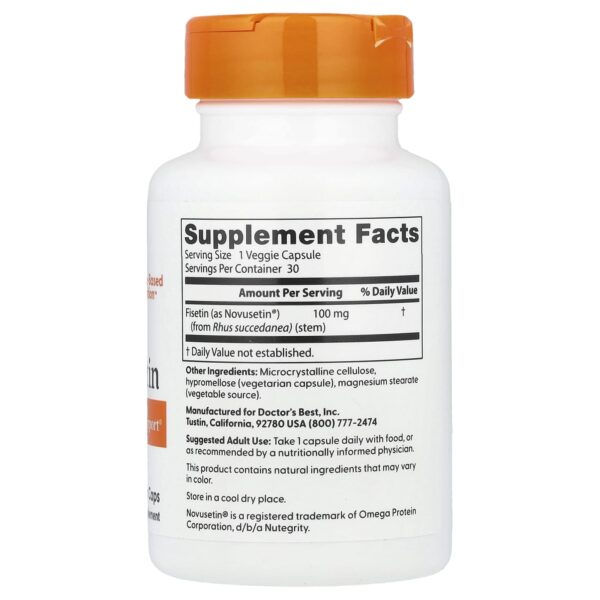 Doctor's BEST Fisetin with Novusetin, 100 mg, 30 vegetarian capsules