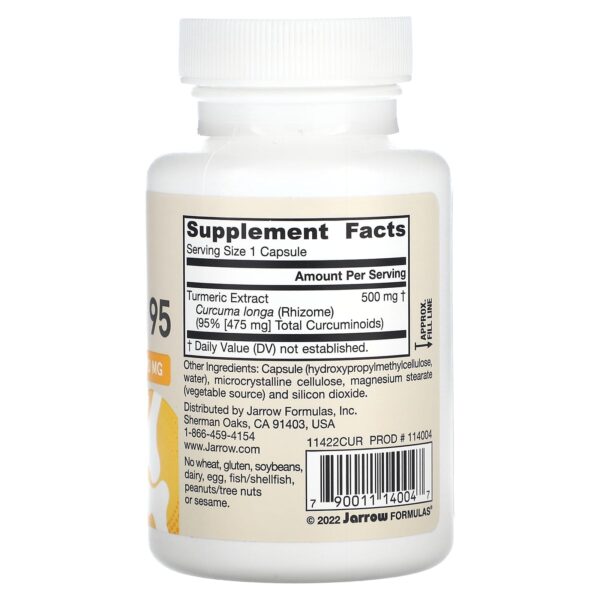 Jarrow Formulas Curcumin 95, 500 mg, 60 vegetarian capsules