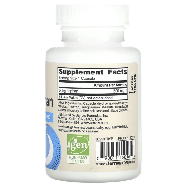 Jarrow Formulas L-tryptophan, 500 mg, 60 capsules