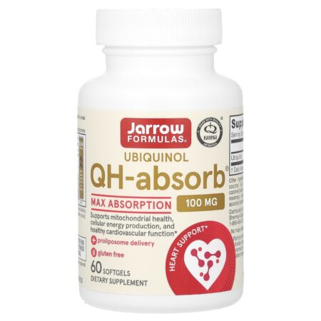 Jarrow Formulas, Ubiquinol, QH-Absorb, Maximum Absorption, 100 mg, 60 Softgel Capsules