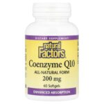 Natural Factors Coenzyme Q10, 200 mg, 60 softgel capsules