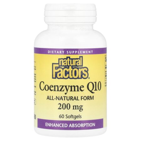 Natural Factors Coenzyme Q10, 200 mg, 60 softgel capsules