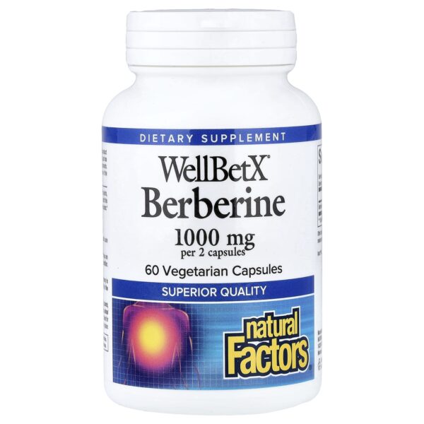 Natural Factors WellBetX Berberine, 500 mg, 60 Vegetarian Capsules