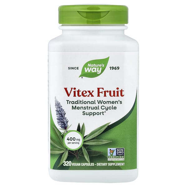 Nature'S Way Vitex Chaste Tree Fruit, 400 mg, 320 vegetarian capsules.