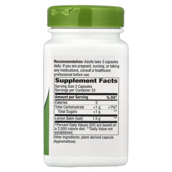 Nature's Way Lemon Balm Leaf 1500 mg 100 Vegan Capsules