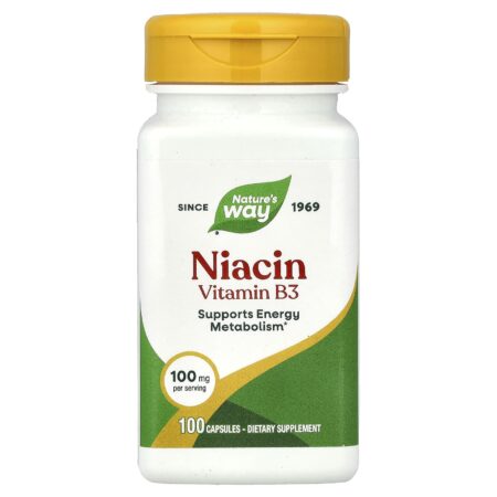 Nature's Way, niacin, 100 mg, 100 capsules