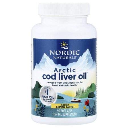 Nordic Naturals Arctic Cod Liver Oil™, Lemon, 90 Softgels