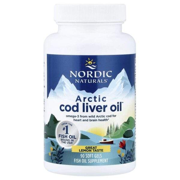 Nordic Naturals Arctic Cod Liver Oil™, Lemon, 90 Softgels