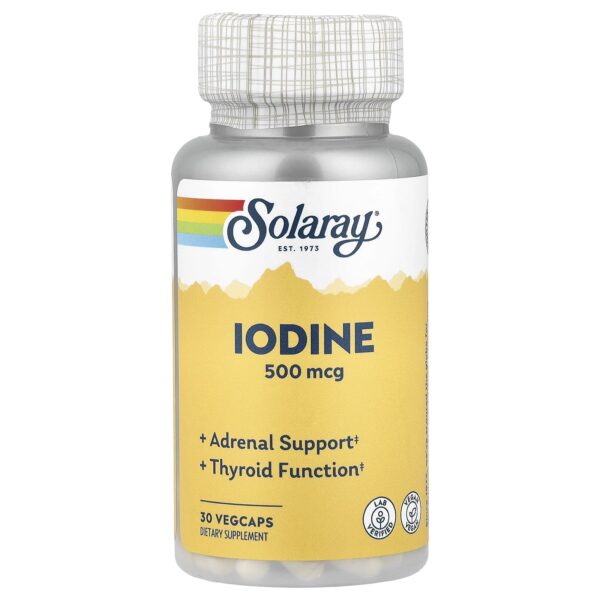 Solaray Iodine 500 mcg 30 Vegetarian Capsules