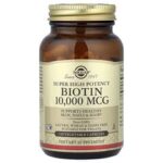 Solgar Biotin, Super High Efficacy, 10,000 µg, 120 Vegetable Capsules