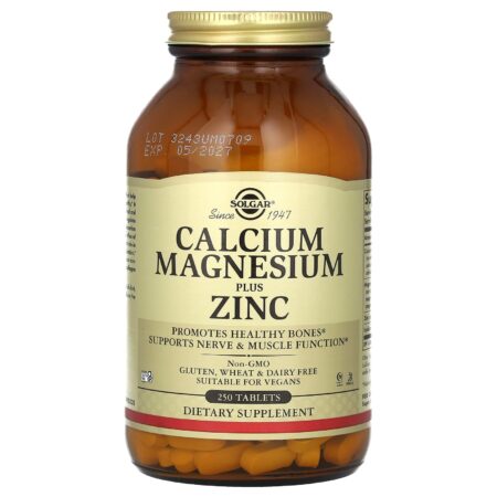 Solgar Calcium Magnesium plus Zinc, 250 tablets