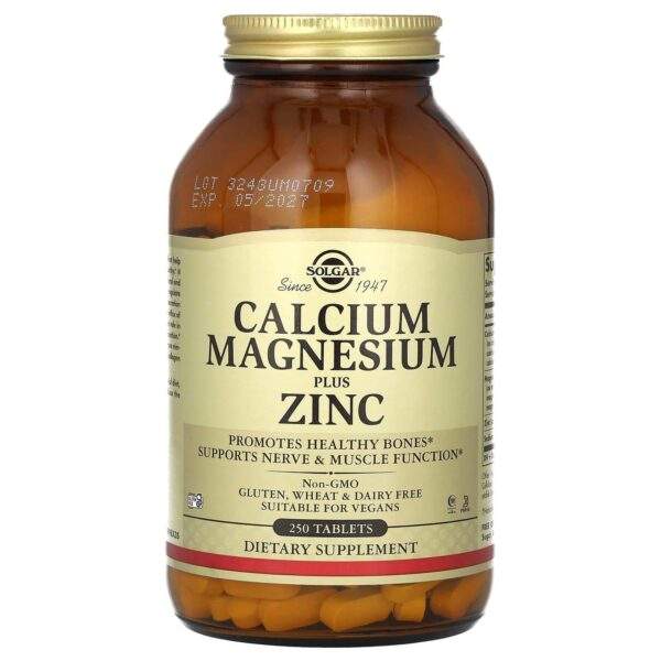 Solgar Calcium Magnesium plus Zinc, 250 tablets