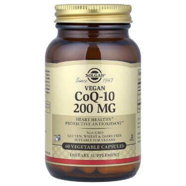 Solgar CoQ-10 Vegan, 200 mg, 60 Vegetable Capsules