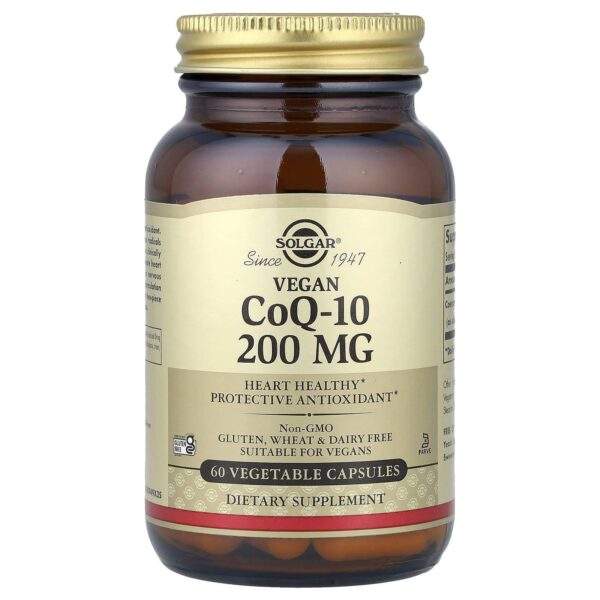 Solgar CoQ-10 Vegan, 200 mg, 60 Vegetable Capsules