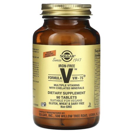 Solgar Formula V, VM-75, Chelated Multivitamins and Minerals, 90 Tablets