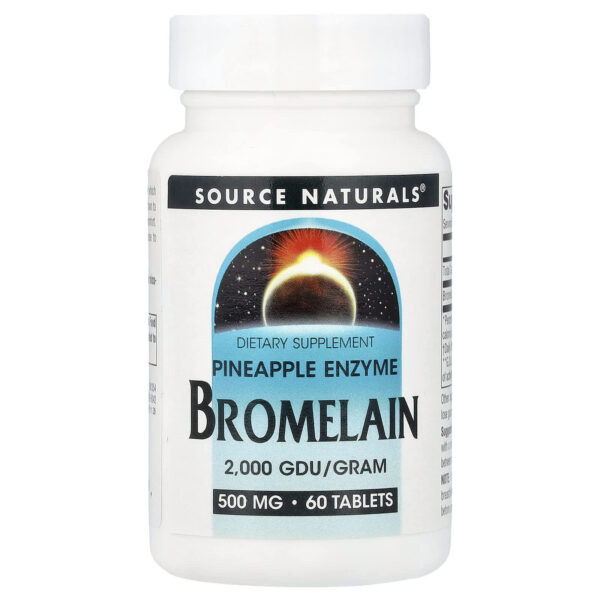 Source Naturals Bromelain 2,000 GDU/g, 500 mg, 60 Tablets