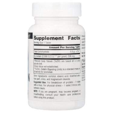 Source Naturals Bromelain 2,000 GDU/g, 500 mg, 60 Tablets