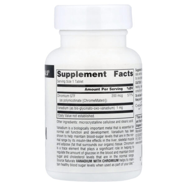 Source Naturals Vanadium with Chromium, 90 tablets