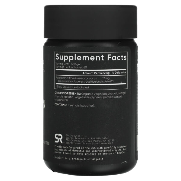 Sports Research Astaxanthin, Triple Strength, 12 mg, 60 Softgels