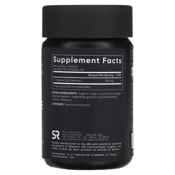 Sports Research L-Theanine, 200 mg, 60 softgel capsules