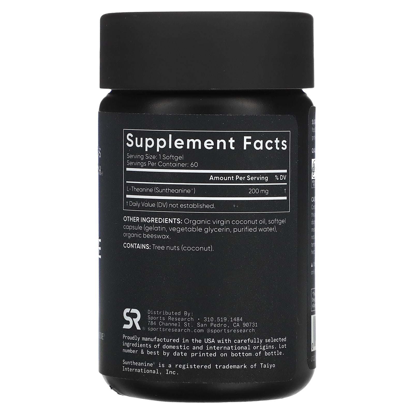 Sports Research L-Theanine, 200 mg, 60 softgel capsules