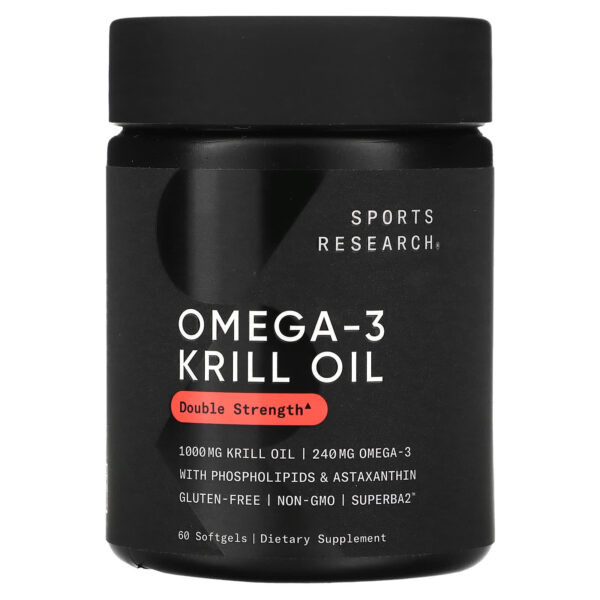Sports Research Omega-3 Rich Krill Oil, 1000 mg, 60 Softgels