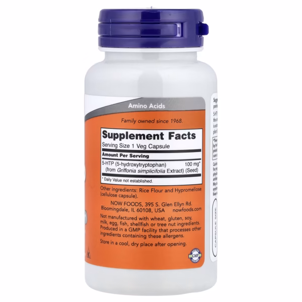 NOW Foods 5-HTP 100 mg 60 Veg Capsules