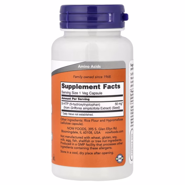 NOW Foods 5-HTP 50 mg 90 Veg Capsules