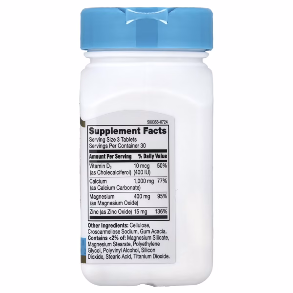 21st Century Calcium Magnesium Zinc Vitamin D3 90 Tablets