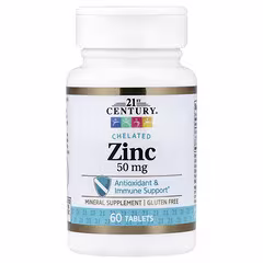 21st Century Chelated Zinc 50 mg – 60 Tablets