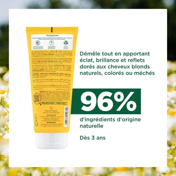 Klorane – Baume Après-shampoing Reflets Blonds à la Camomille – Cheveux blonds à châtains 200 ml