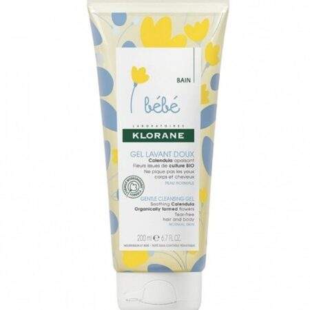 Klorane – Gel lavant doux au Calendula apaisant – Bébé – Corps et cheveux – Peau normale 200 ml
