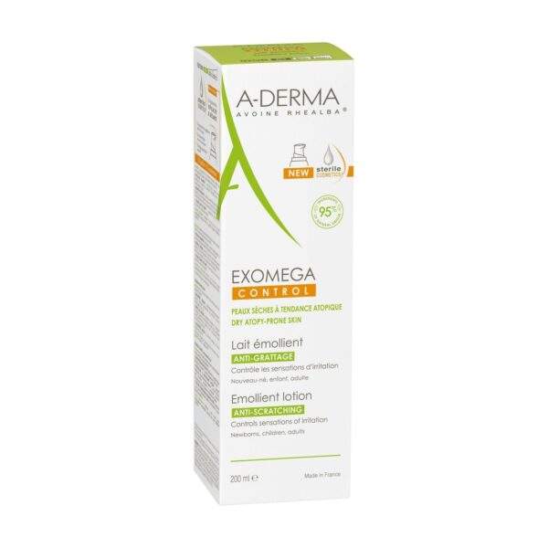 A-DERMA — EXOMEGA CONTROL LAIT ÉMOLLIENT ANTI-GRATTAGE COSMÉTIQUE STÉRILE 200 ml