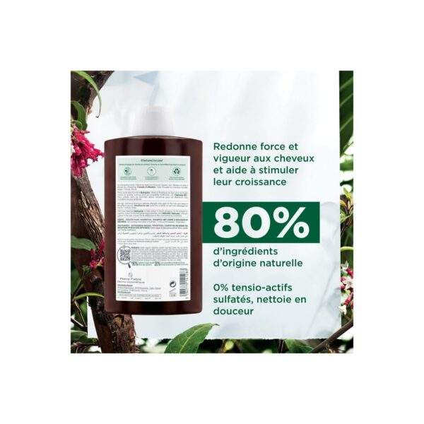 Klorane – Shampoing fortifiant à la Quinine & Edelweiss BIO – Chute de cheveux, cheveux fatigués 400 ml