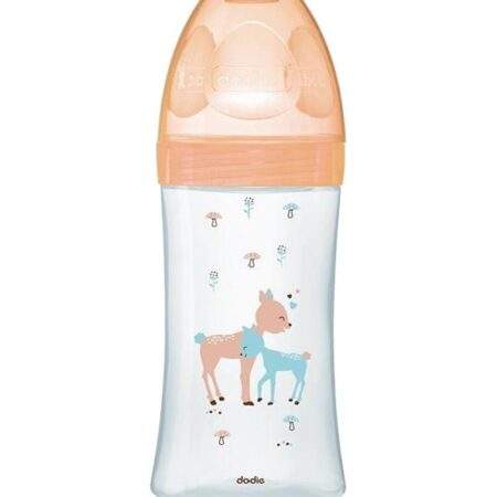 Dodie – Biberon verre Sensation+ (0-6 M) 3 vitesses débit 2 – Beige biche – 270 ml