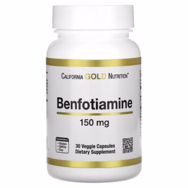California Gold Nutrition Benfotiamine 150 mg 30 Veg Capsules