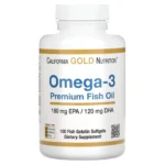 California Gold Nutrition Huile de Poisson Premium Riche en Oméga-3 – 100 Capsules à Enveloppe Molle