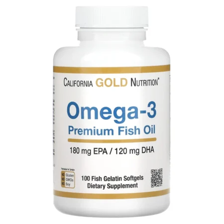 California Gold Nutrition Huile de Poisson Premium Riche en Oméga-3 – 100 Capsules à Enveloppe Molle