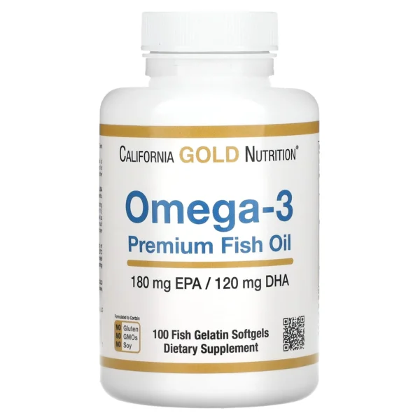 California Gold Nutrition Huile de Poisson Premium Riche en Oméga-3 – 100 Capsules à Enveloppe Molle