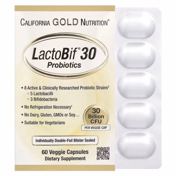 California Gold Nutrition LactoBif® Probiotics 30 – 60 Veg Capsules