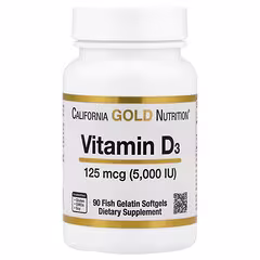 California Gold Nutrition Vitamin D3 5000 IU – 90 Fish Gelatin Softgels