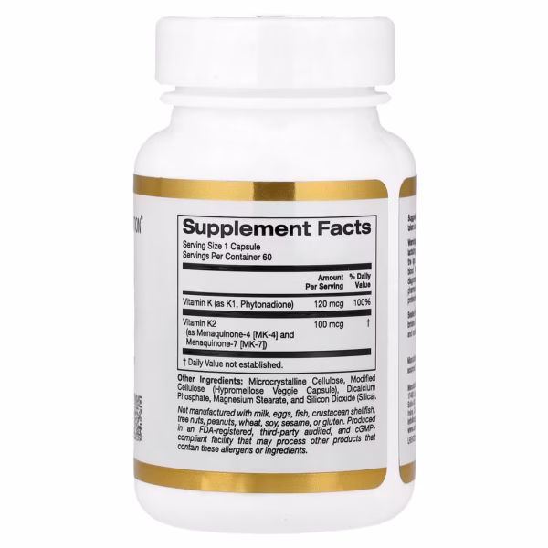 California Gold Nutrition Vitamin K Complex 60 Veggie Capsules