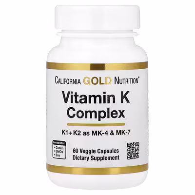 California Gold Nutrition Vitamin K Complex 60 Veggie Capsules