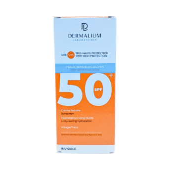 Dermalium Ecran Solaire Peaux Sensibles Seches Spf50+ 50ml